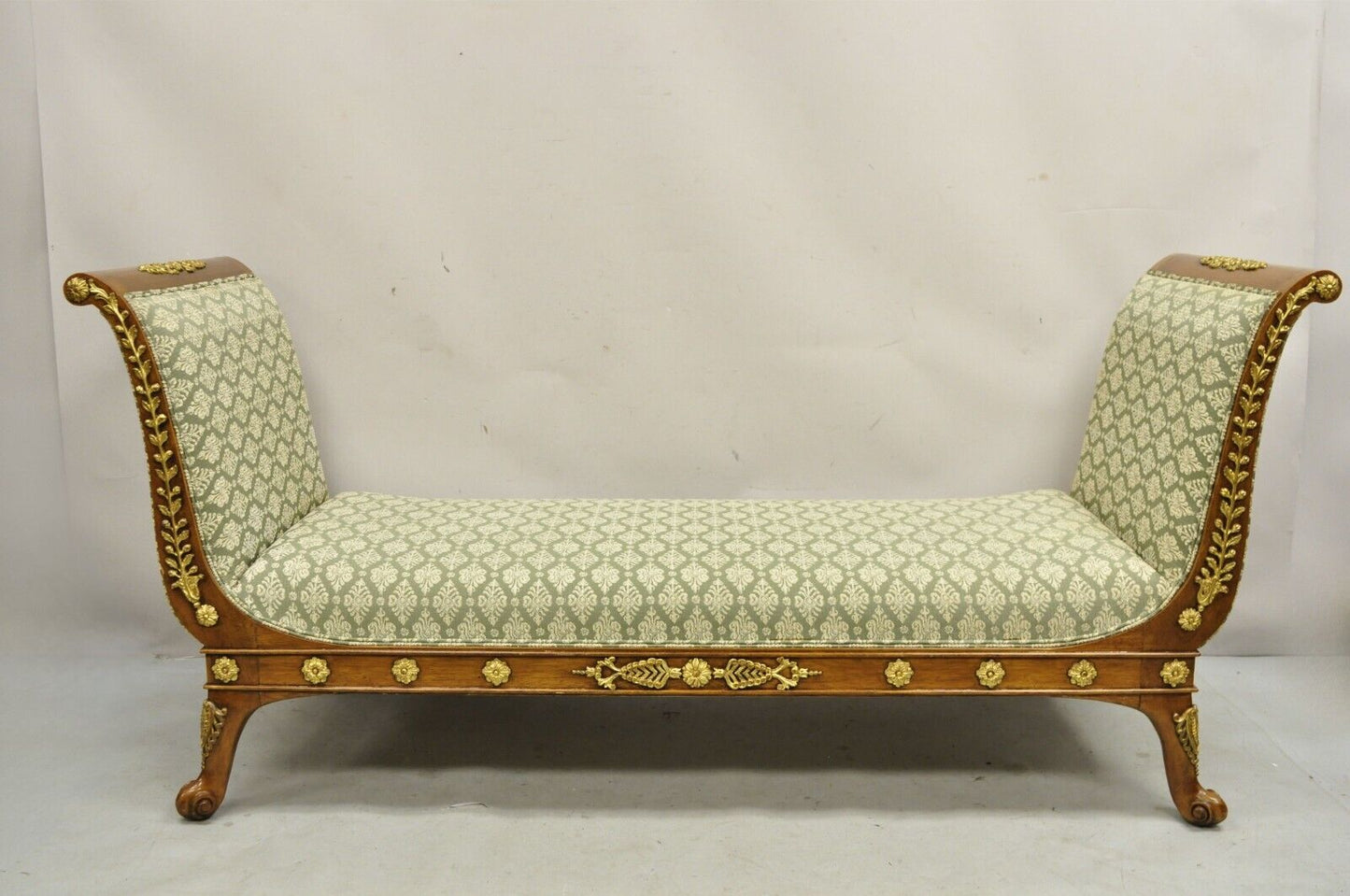Vintage French Empire Neoclassical Style Recamier Daybed Chaise Lounge Sofa