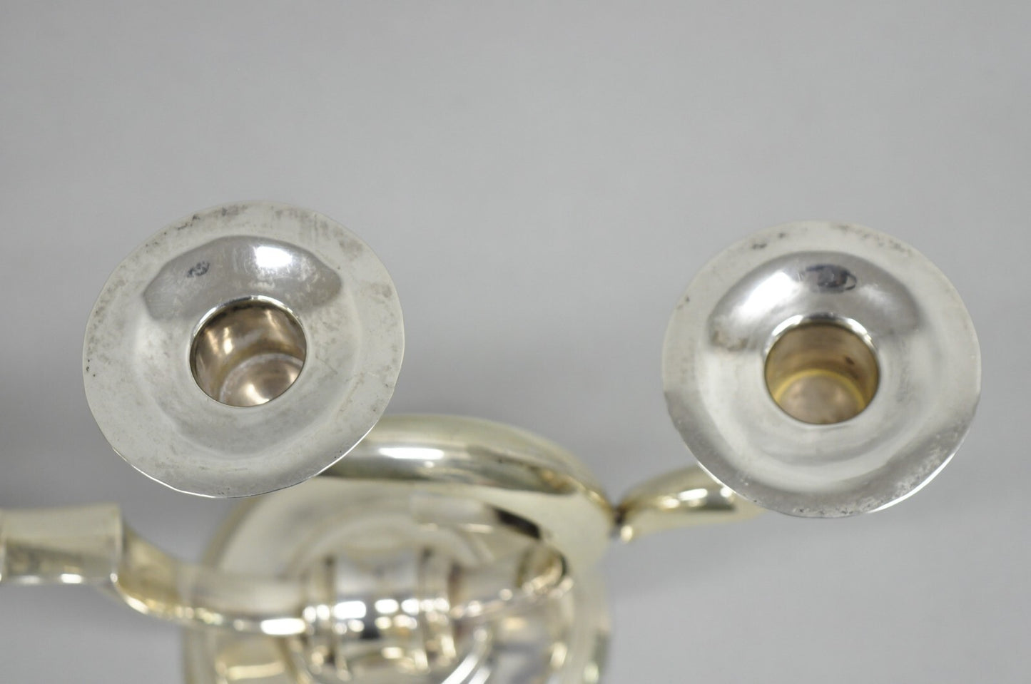 Salvador de la Serna Art Deco Sculptural 925 Sterling Silver Candlestick - Pair