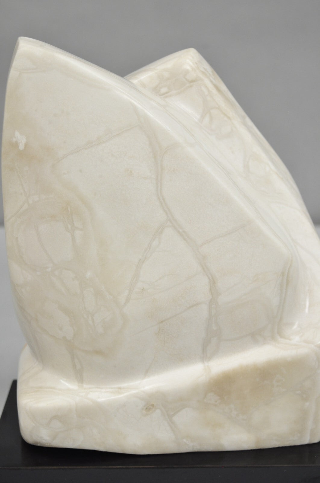 Morton Gaffin Modernist Carved White Alabaster Abstract Sculpture