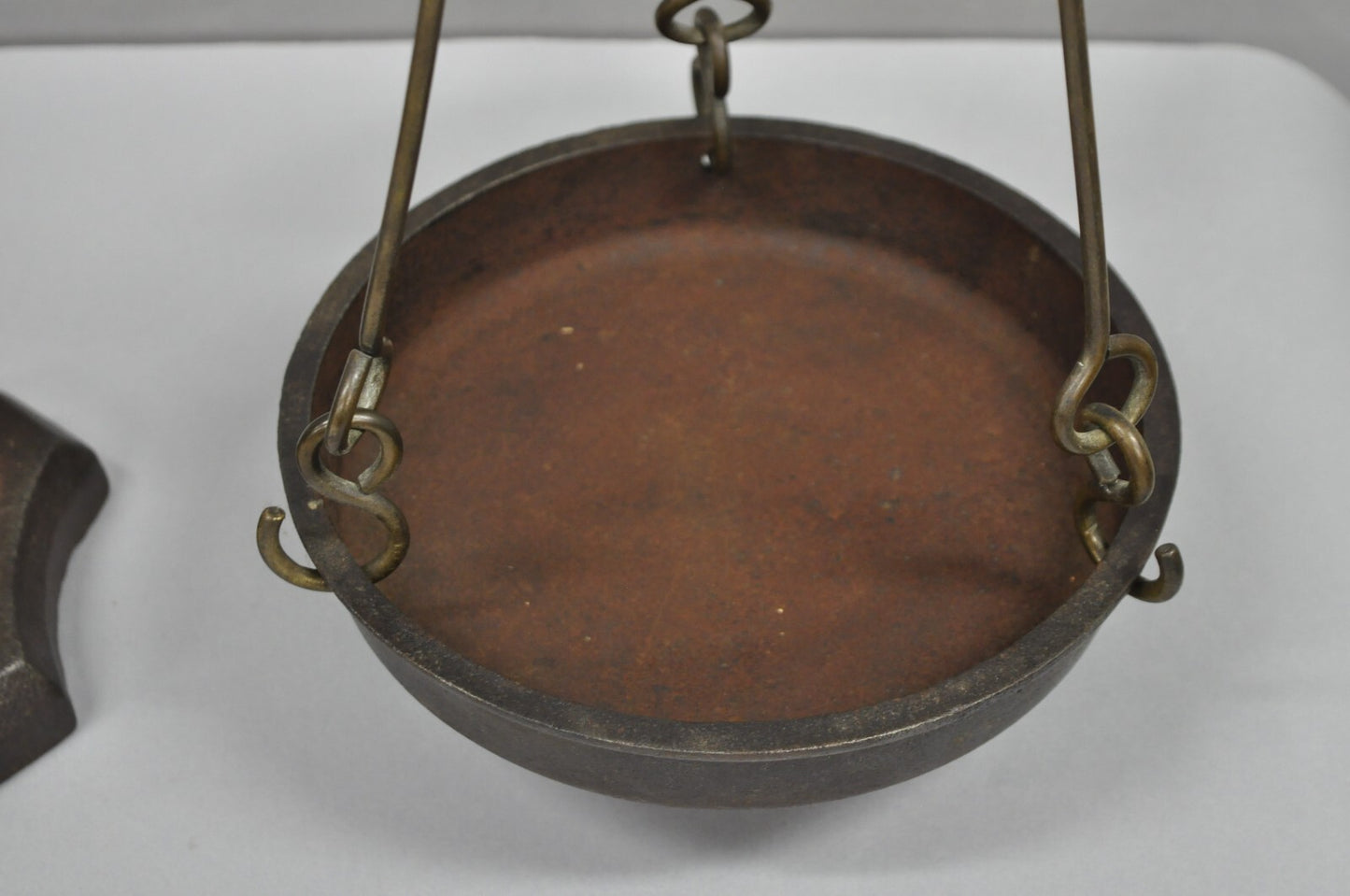 Antique English Gothic Arts & Crafts Hand Wrought Iron Balance Beam Scale