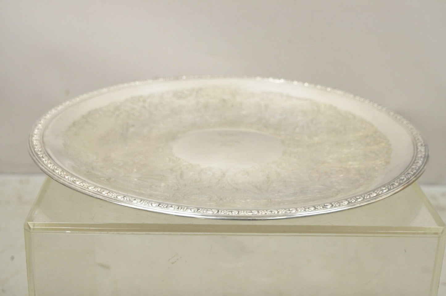 Vintage Sheridan 18” Round Award Platter Tray “Winner Tropical at Calder 1972”