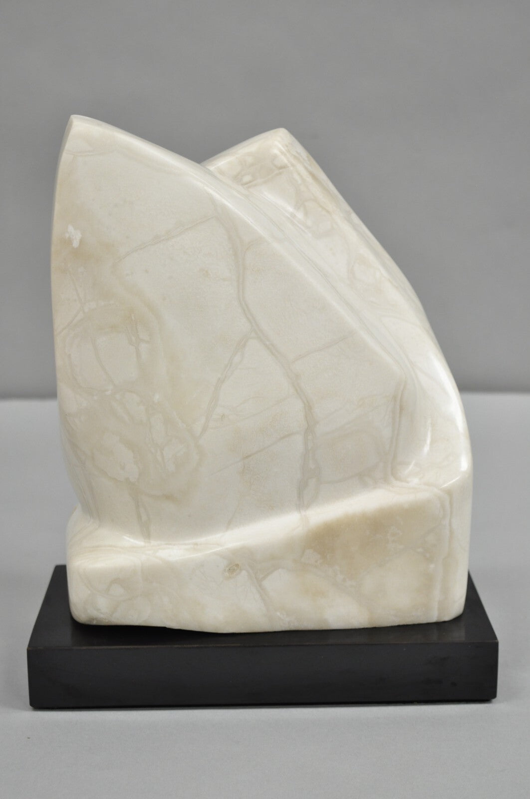 Morton Gaffin Modernist Carved White Alabaster Abstract Sculpture