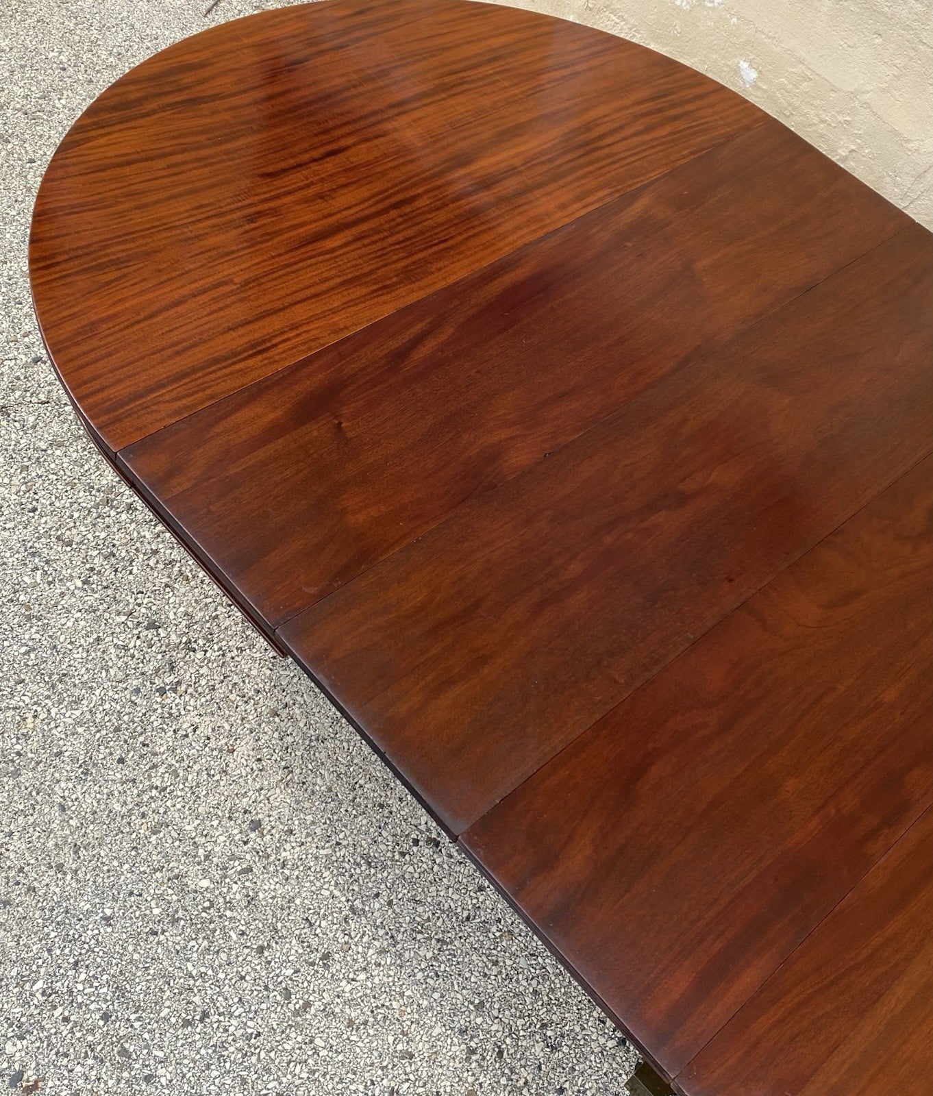 Antique English Regency Round Mahogany Extension Dining Banquet Table w 6 Leaves