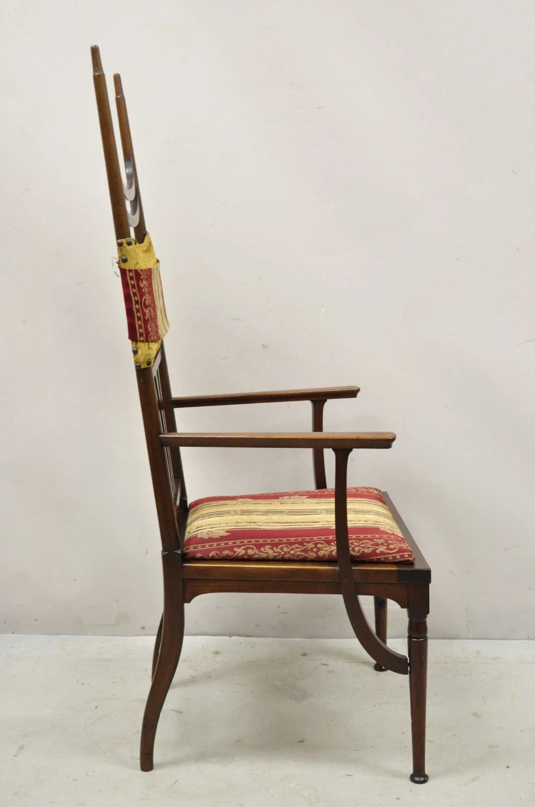 Antique Art Nouveau Mahogany Tall Finial Parlor Side Chair after J.S. Henry