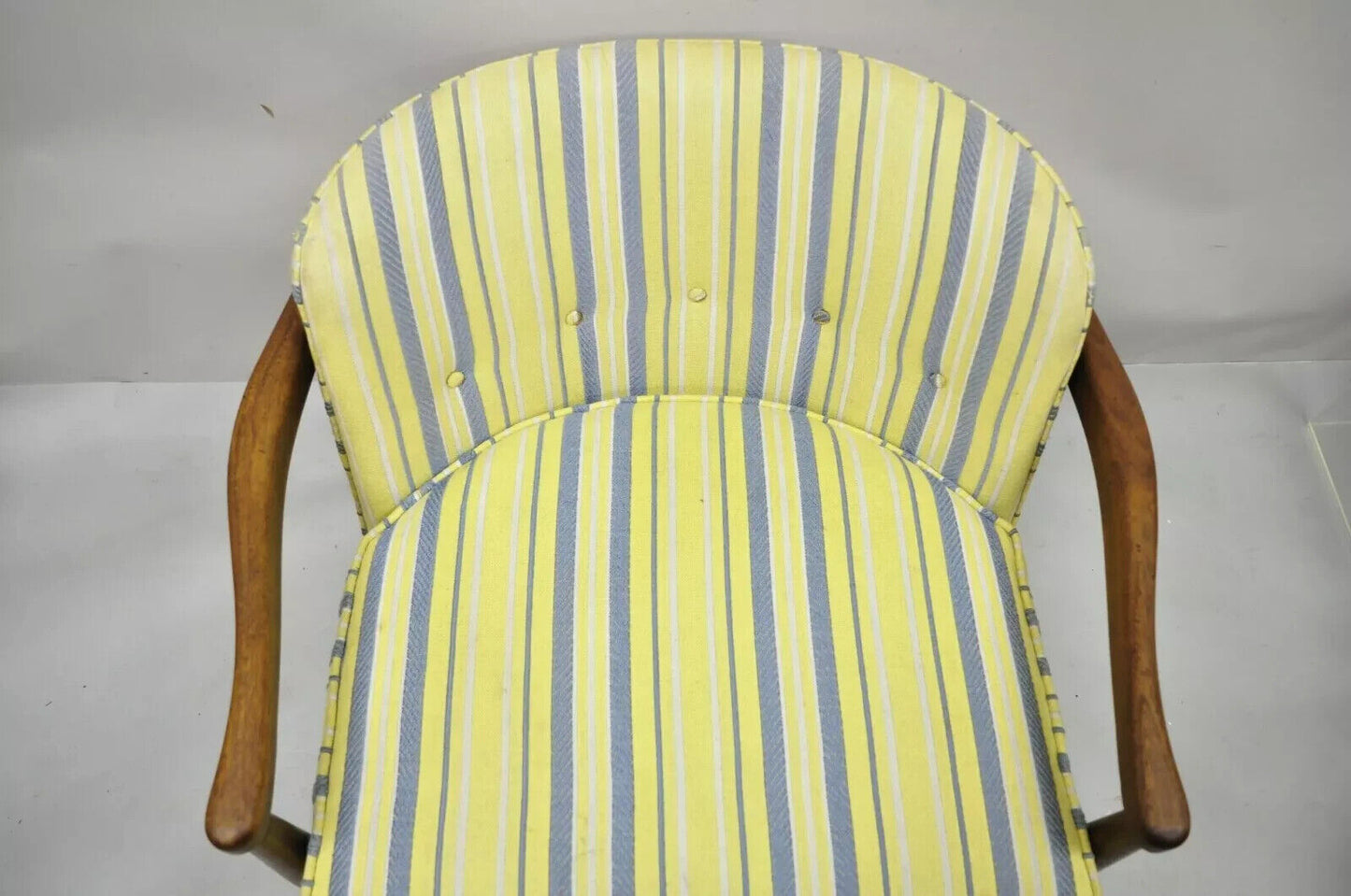 Mid Century Modern Adrian Pearsall Style Walnut Barrel Back Club Lounge Chair