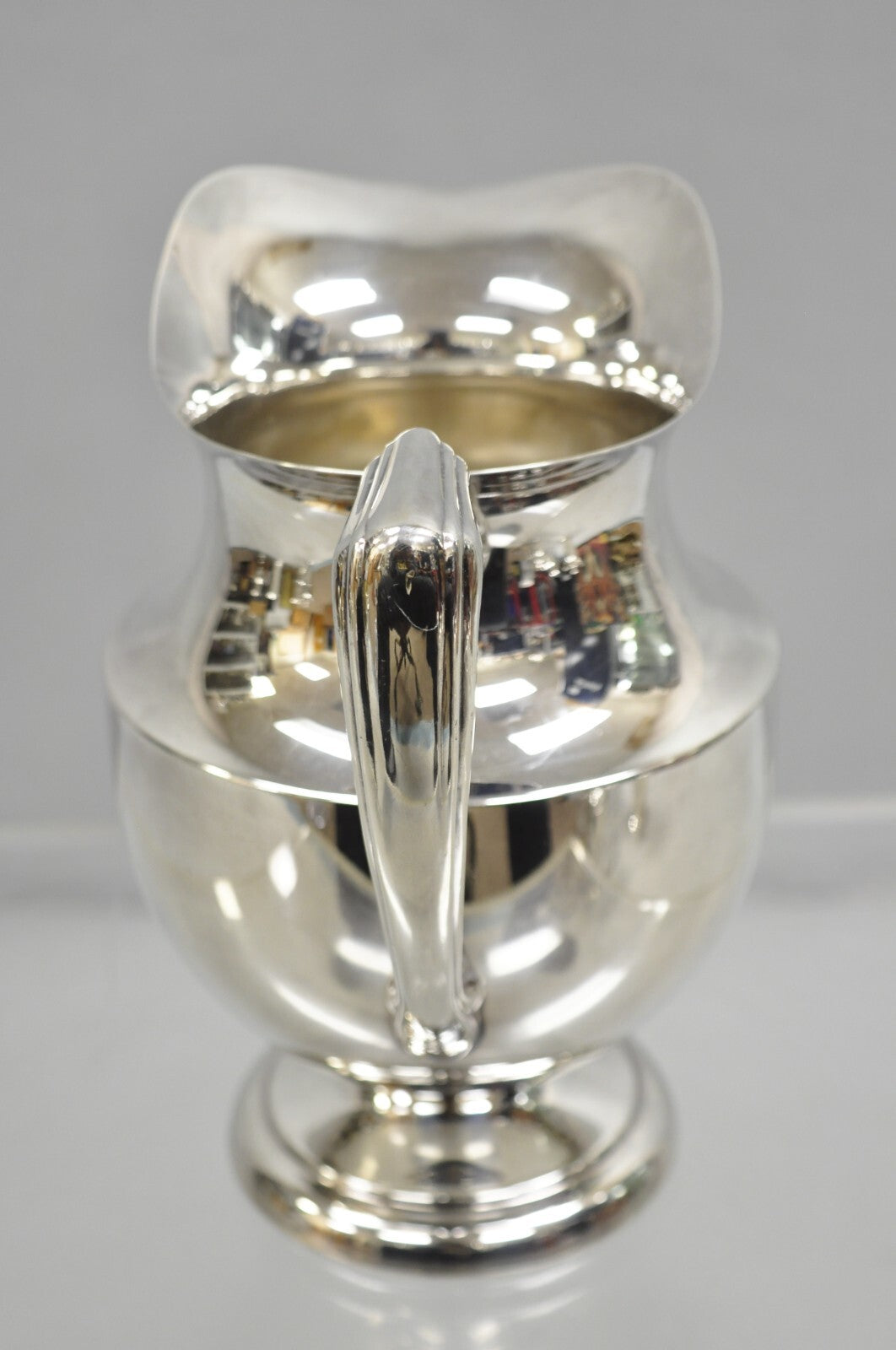 Vintage Crescent Victorian Silver Plated Bulbous Lemonade Water Pitcher Engraved