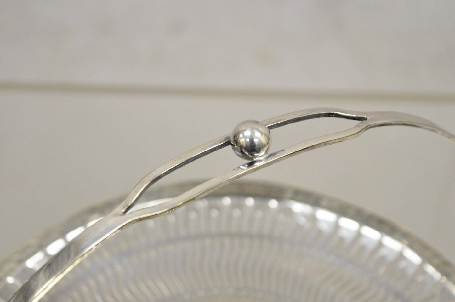 Apollo Sheffield USA Silver Plated Nickel Silver Reticulated Basket w Handle