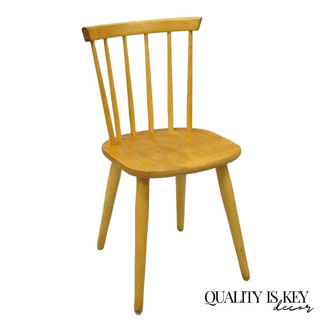 Vintage Mid Century Modern Spindle Back Birch Maple Side Chairs (Single)