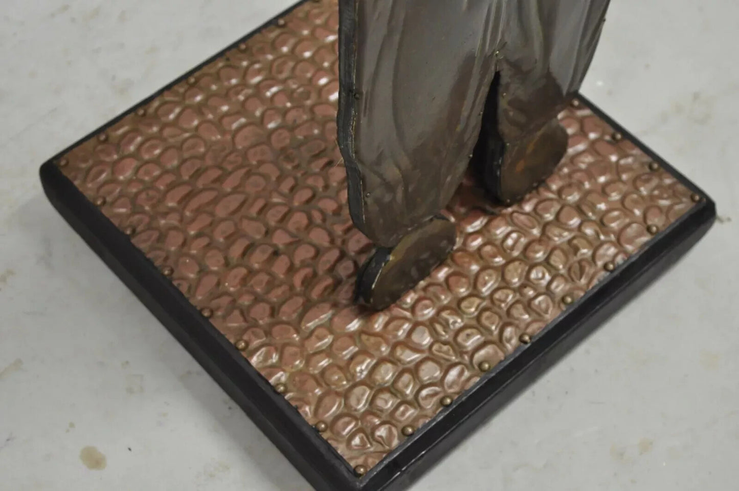 Vintage Copper Dutch Man Figure Entry Hall Key Change Trinket Dish Stand Holder