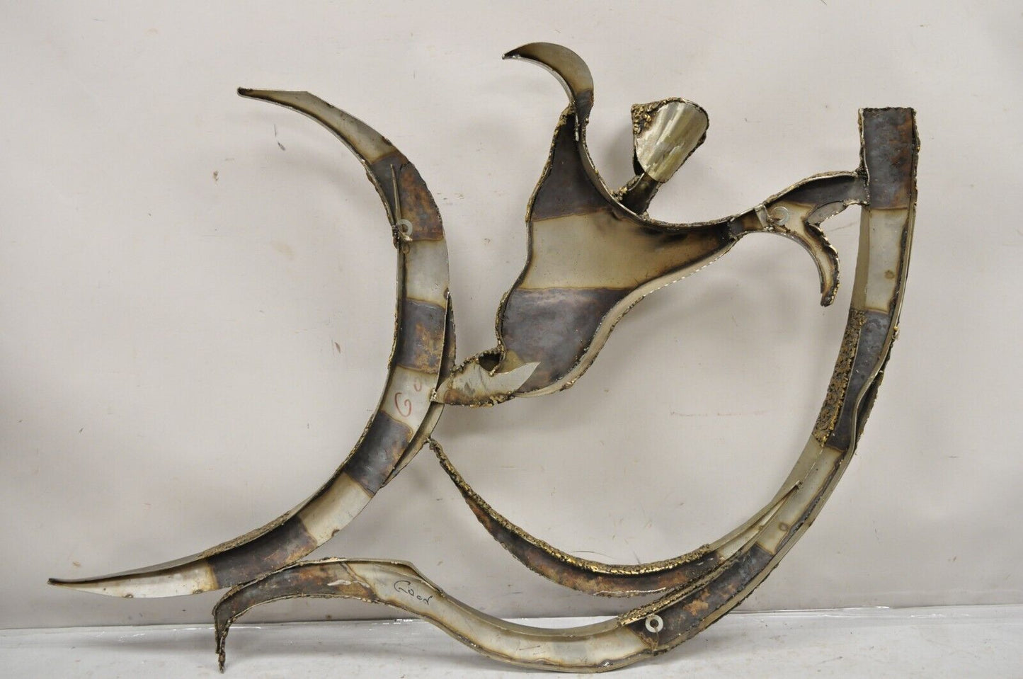 Colbert Collins 1986 Male and Female Dancers Brutalist Wall Sculptures 2 Pc Set