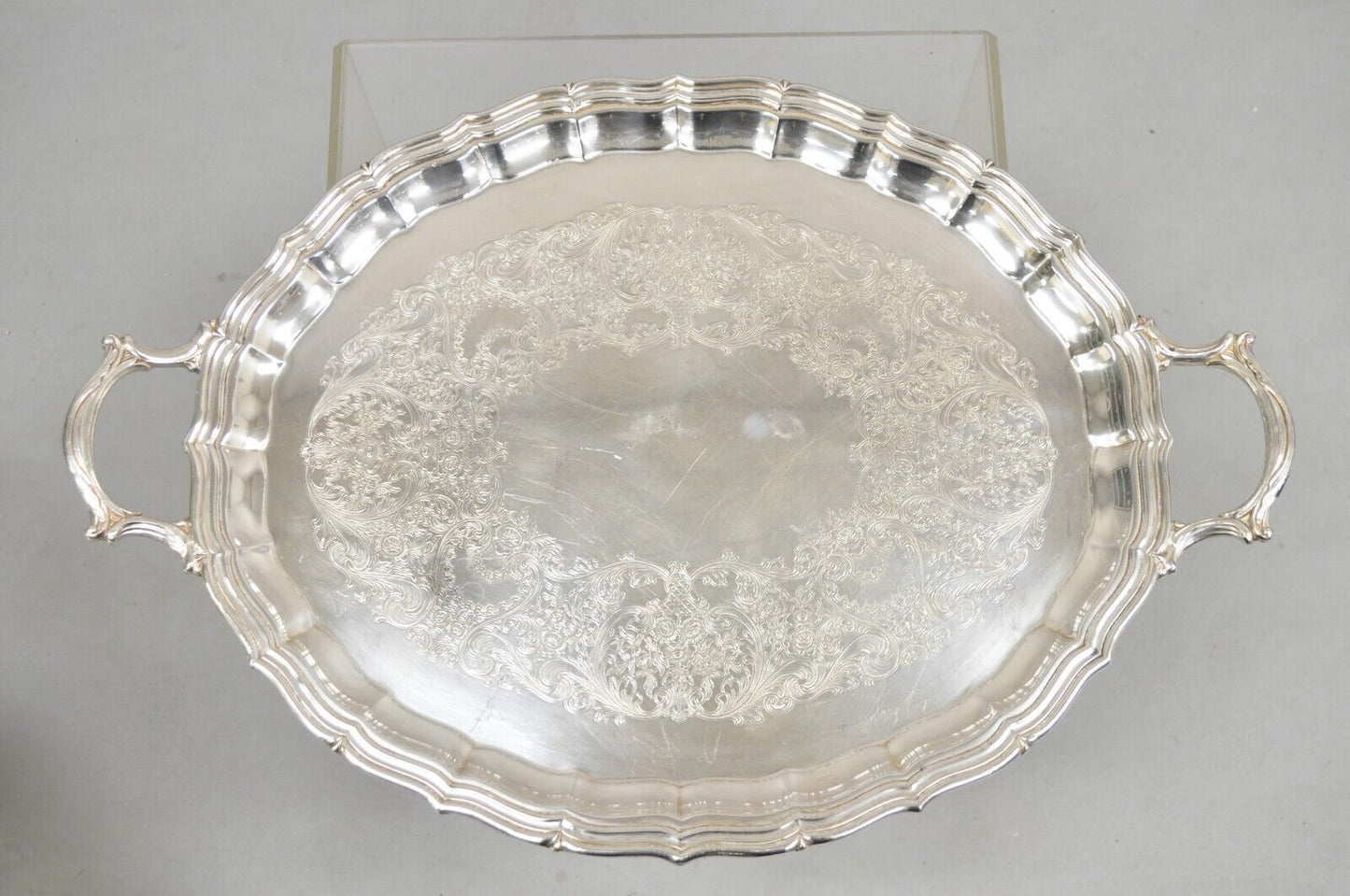 Webster Wilcox International Silver "English Flutes" Silver Plated Serving Tray