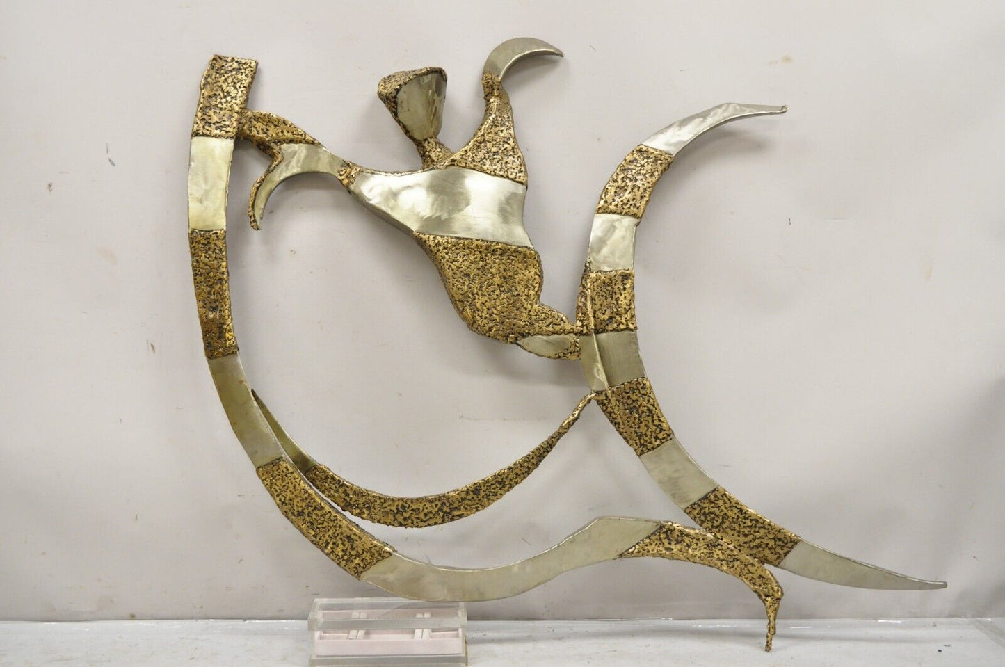 Colbert Collins 1986 Male and Female Dancers Brutalist Wall Sculptures 2 Pc Set