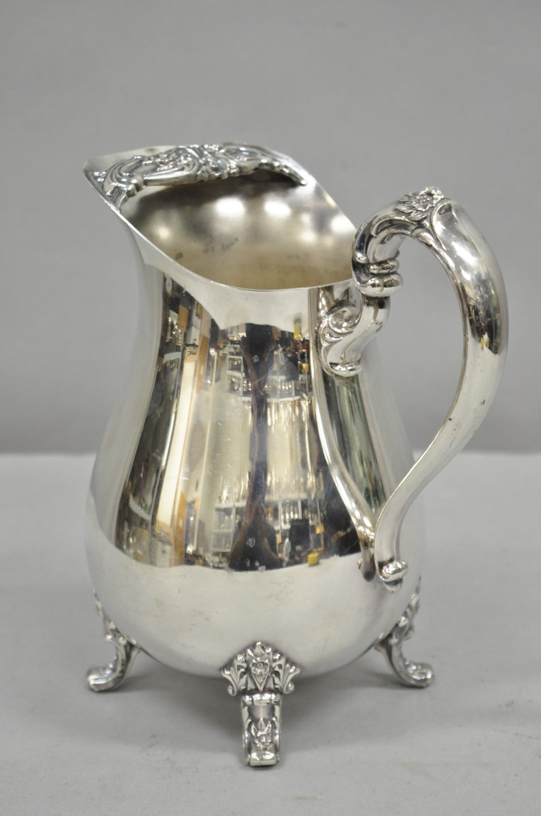 Vintage International Silver Co Silver Plated Victorian Bulbous Water Pitcher