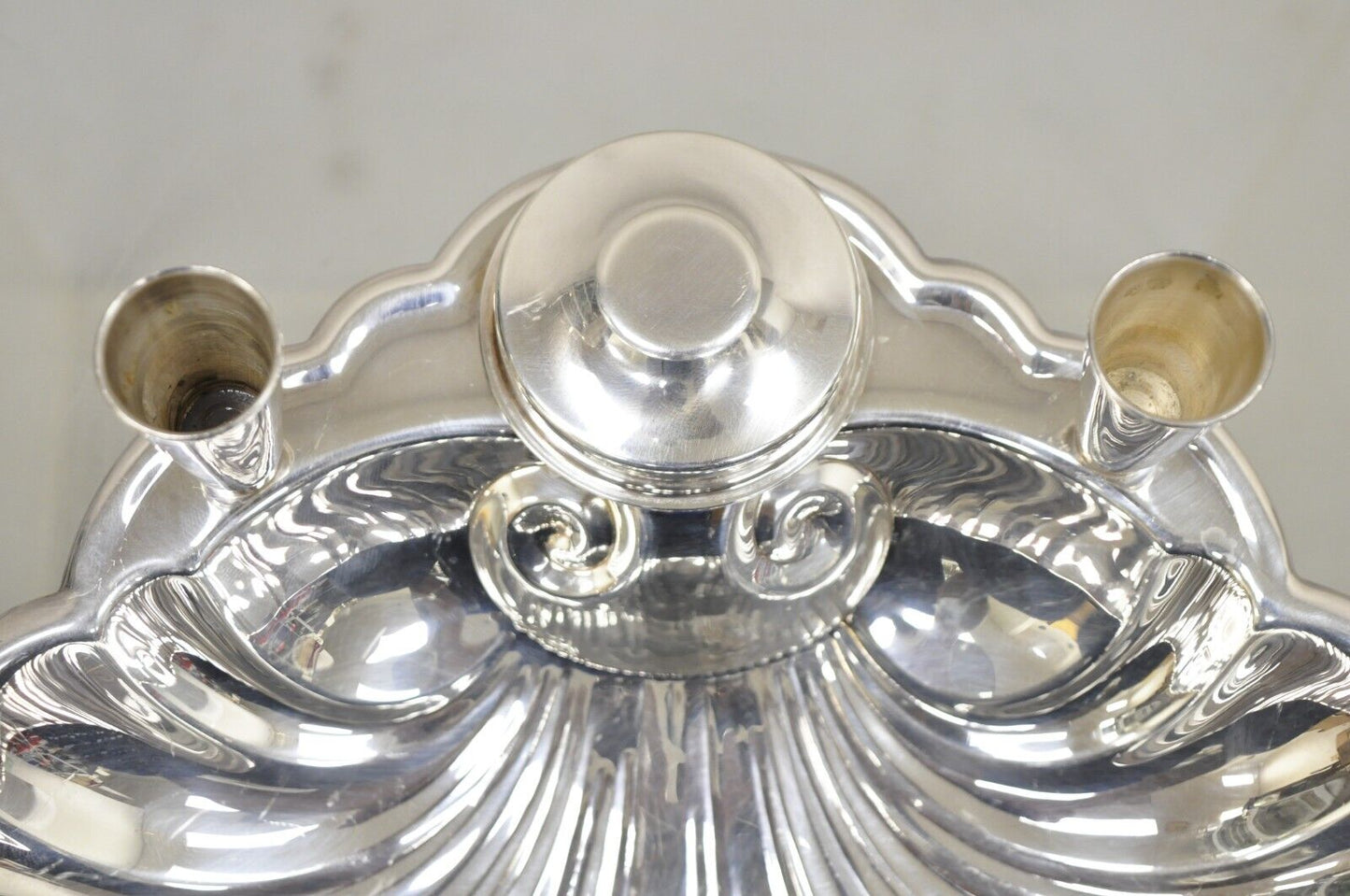 Black Starr & Frost Silver Plated Clam Shell Seafood Cocktail Serving Platter