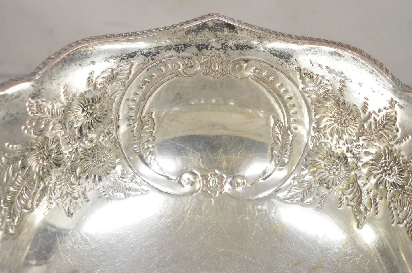 Antique English Regency Victorian Floral Repousse Lion Punch Bowl Ice Bucket