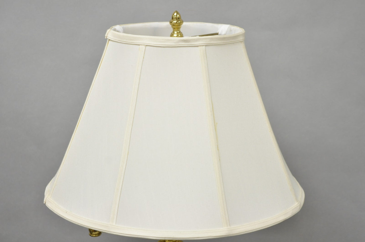 Vintage Traditional Polished Brass Swing Arm Reading Pole Floor Lamp w/ Shade
