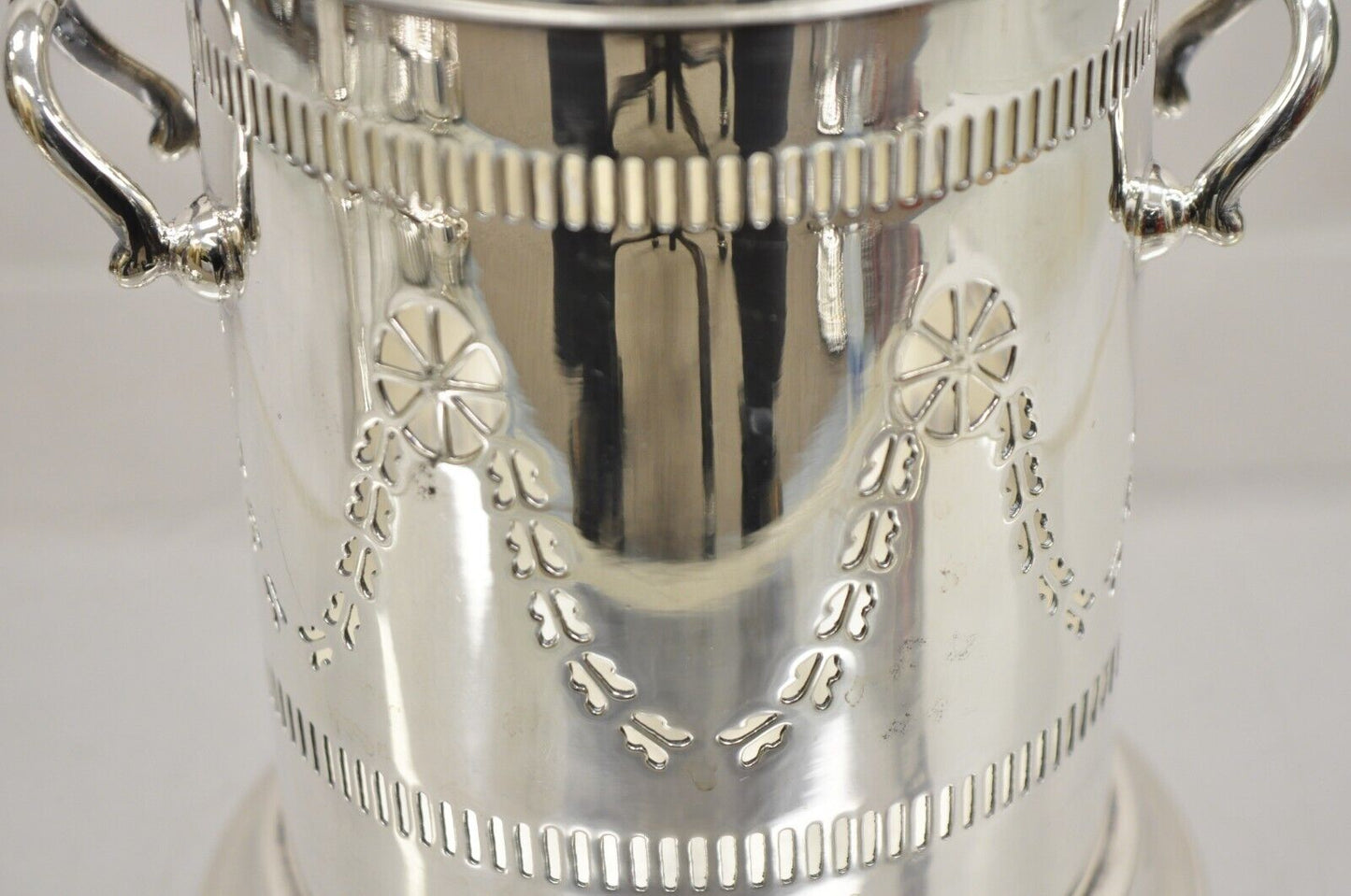 Vintage M. Bros English Edwardian Silver Plated Wine Champagne Bottle Coaster