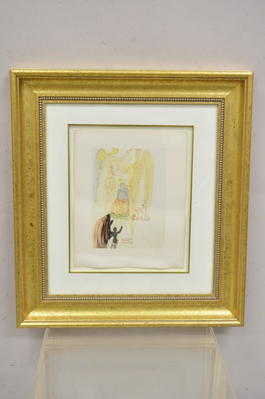 Vintage Salvador Dali Divine Comedy The Triumph of Christ and the Virgin Framed