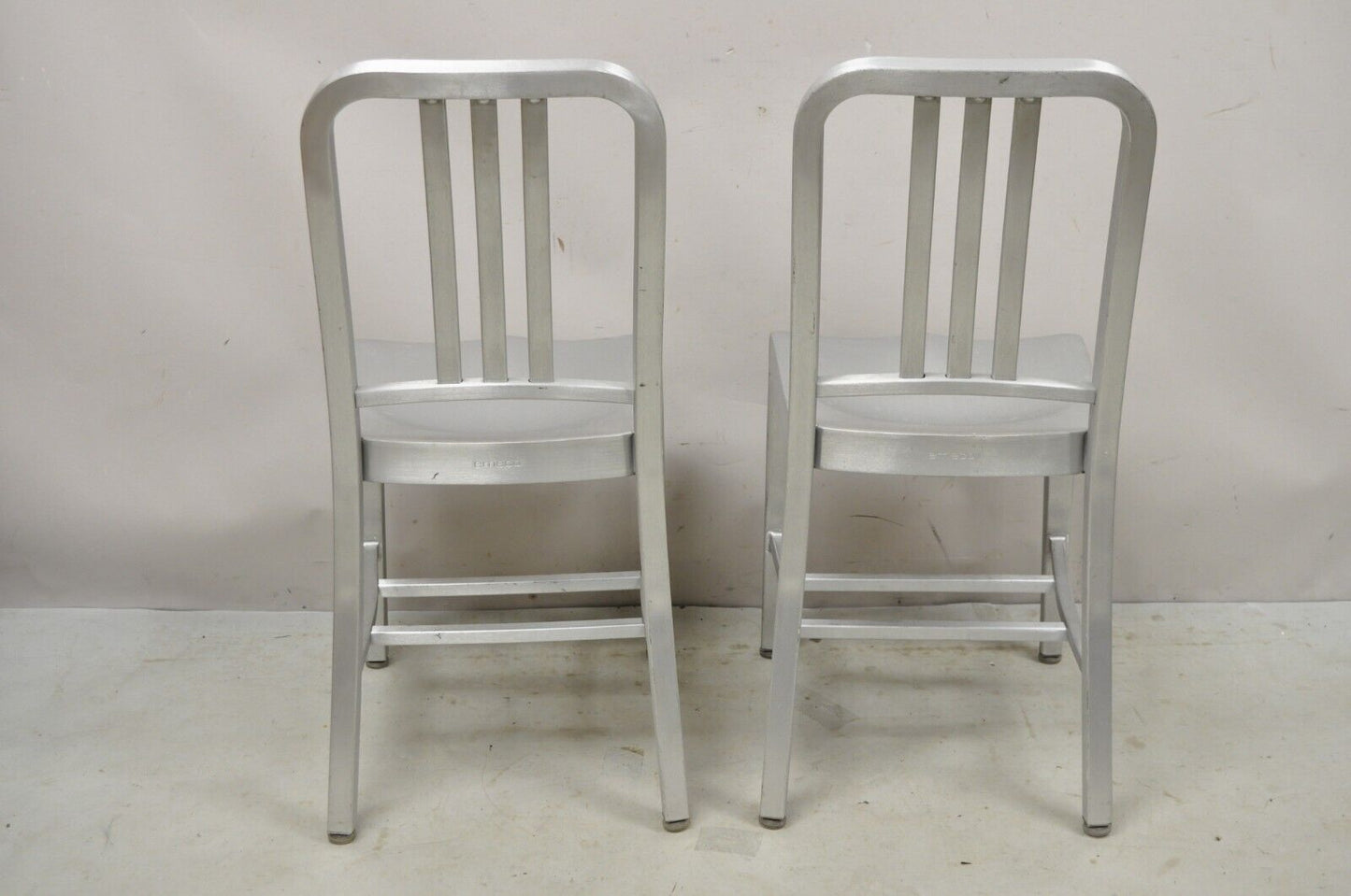 Emeco Navy Collection Brushed Aluminum Side Chair 1006 - A Pair