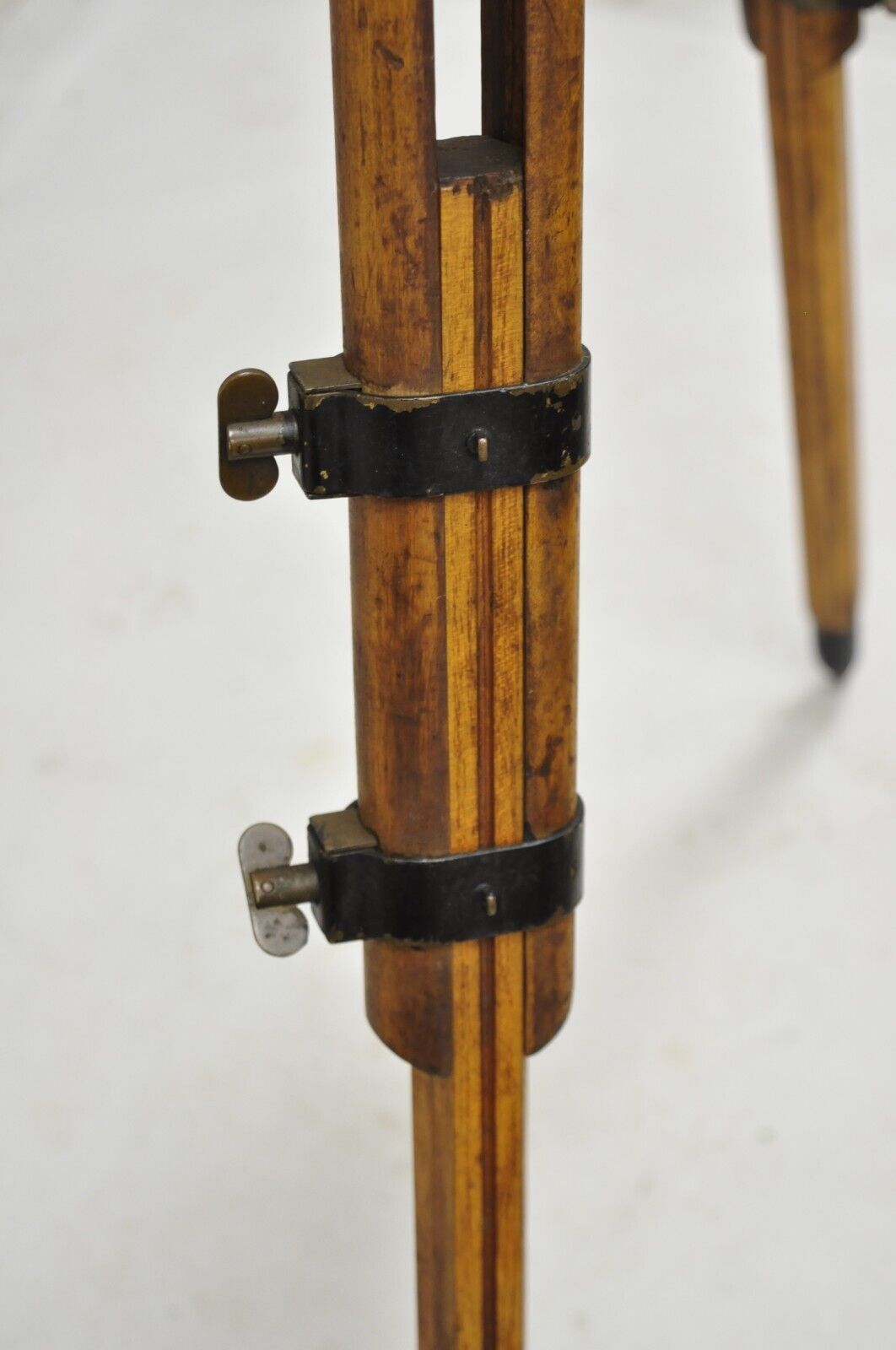 Antique Keuffel & Esser Co 141547 Surveyors Compass in Case w Wooden Tripod Base