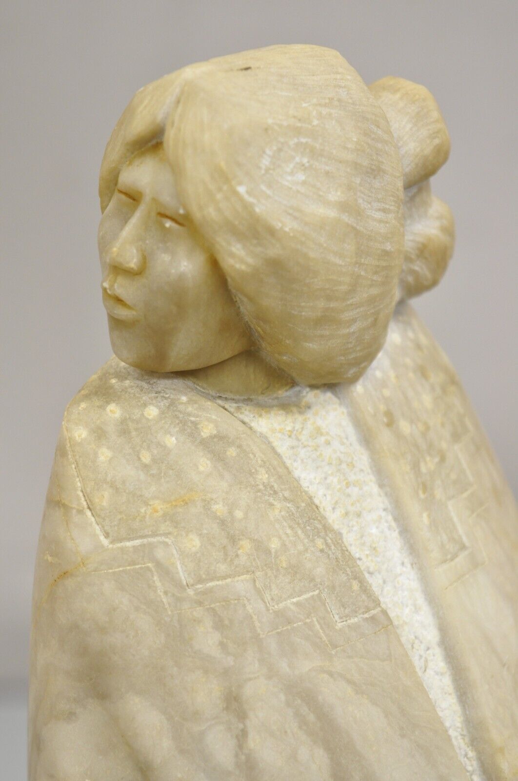 Vintage Carved Alabaster American Indian Navajo Sculpture by Gregory Johnson