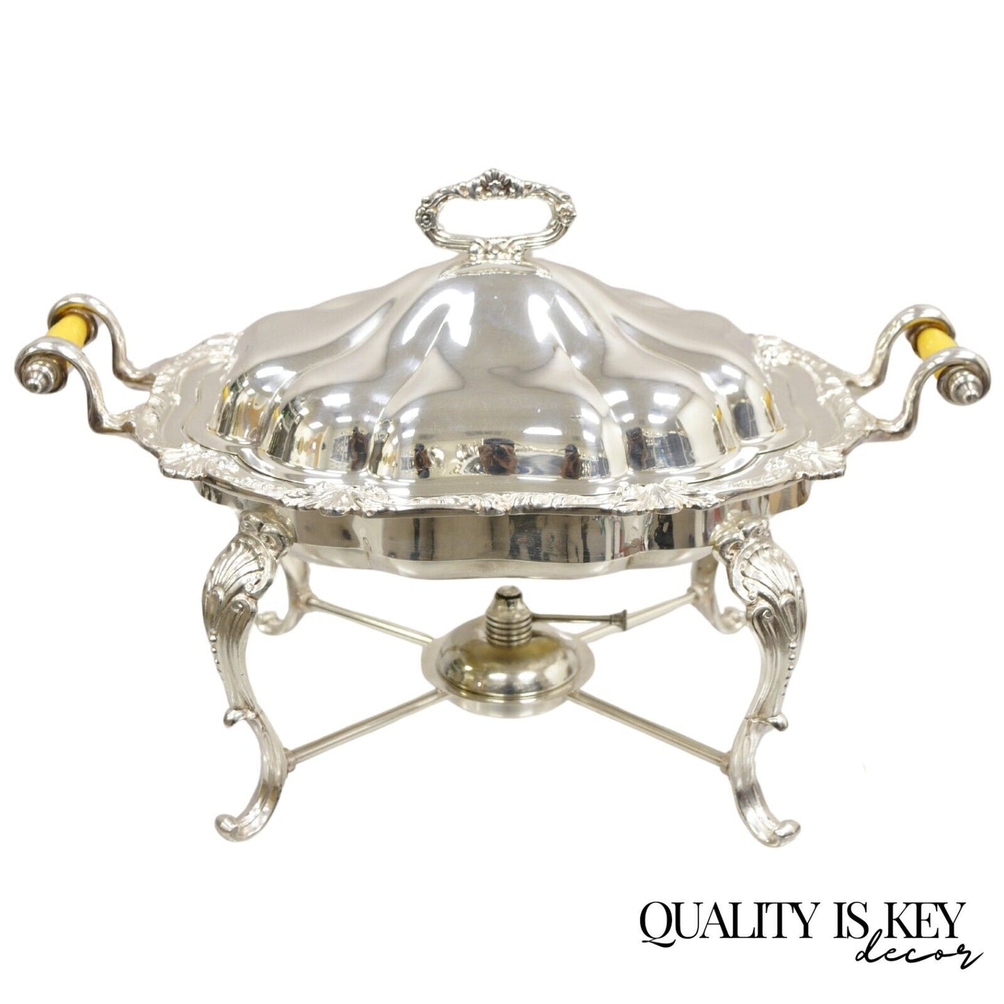 Vintage Victorian Style Silver Plated English Warmer Buffet Chaffing Dish