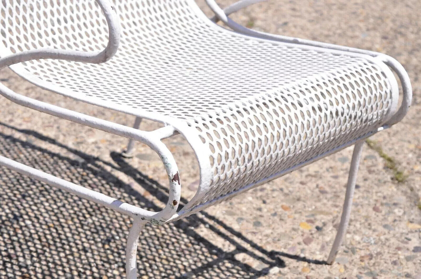 Vintage Russell Woodard Sculptura Mid Century Wrought Iron Patio Arm Chair