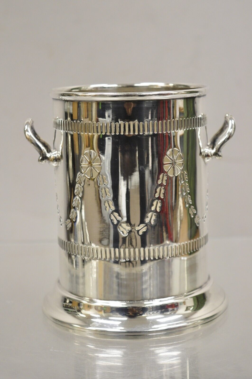 Vintage M. Bros English Edwardian Silver Plated Wine Champagne Bottle Coaster