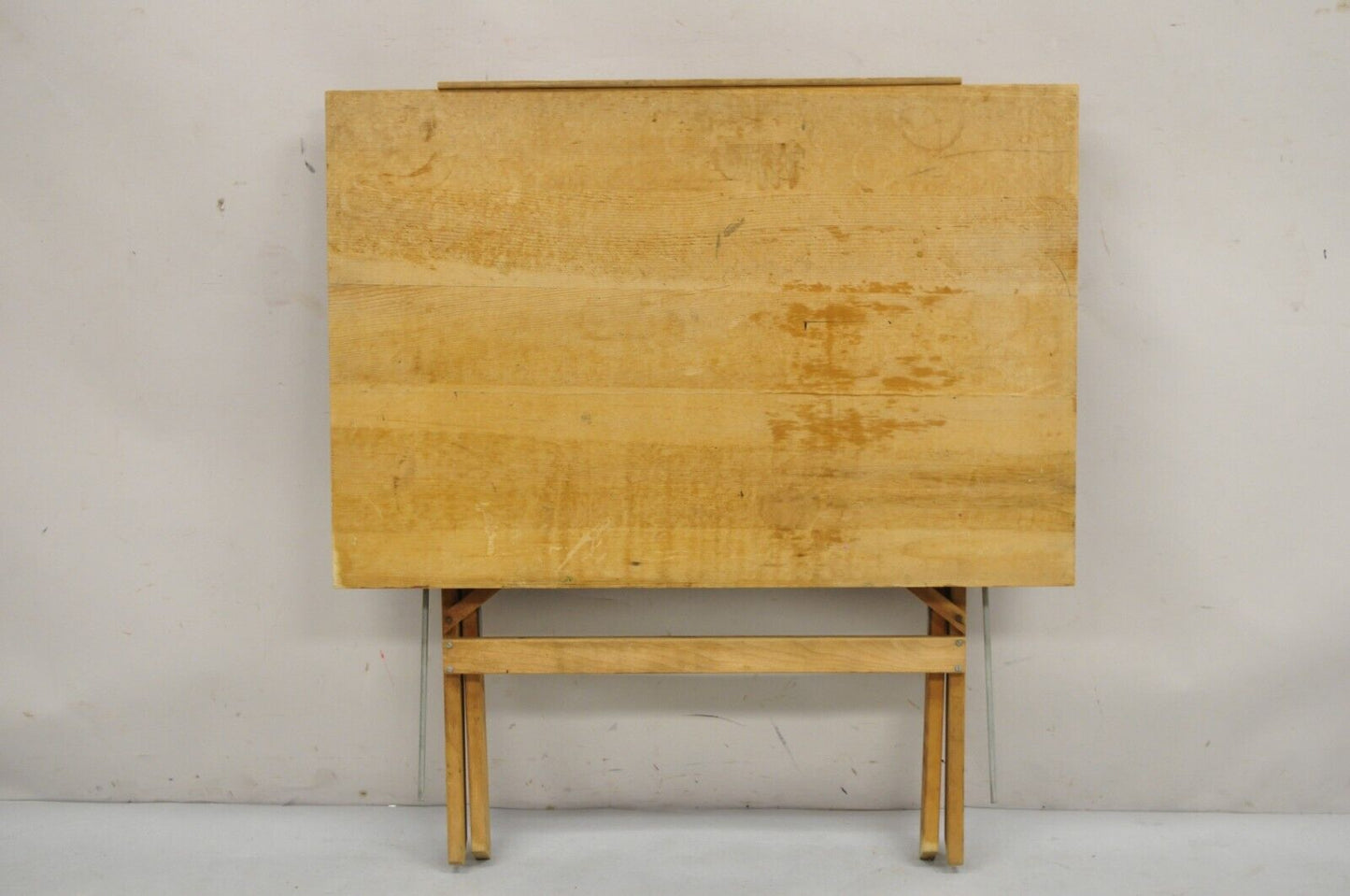 Vintage Anco Bilt Folding Solid Wood Industrial Drafting Table Writing Desk