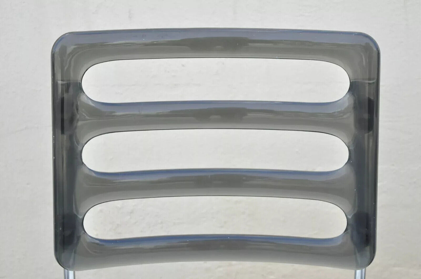 Vintage Mid Century Modern Smoked Lucite Chrome Frame Dining Chairs - Set of 6