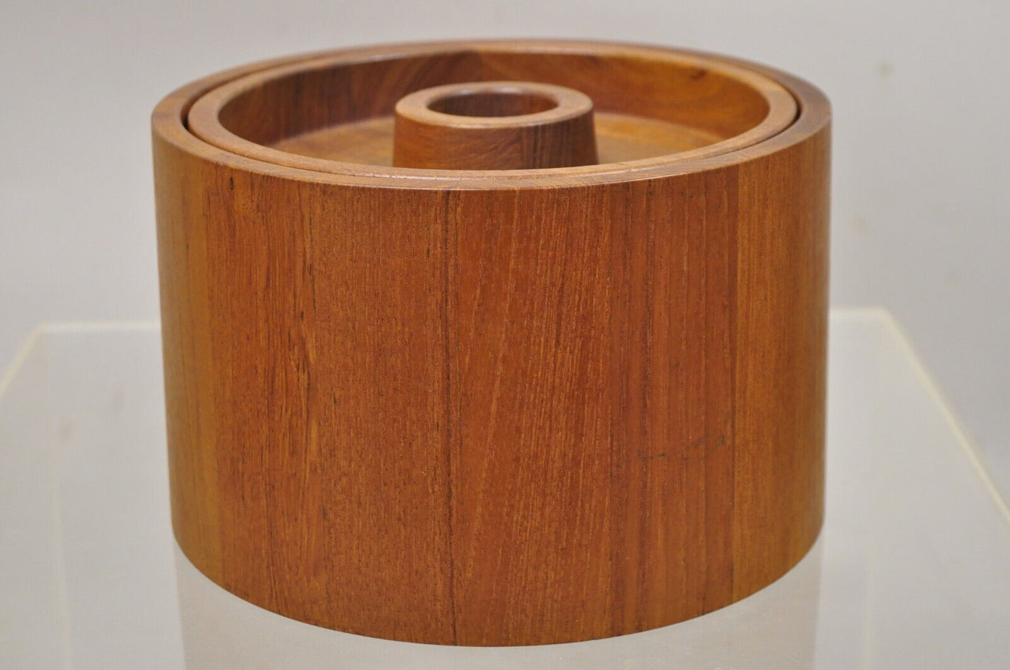 Mid Century Danish Modern Dansk Teak Lidded Ice Bucket by Quistgaard