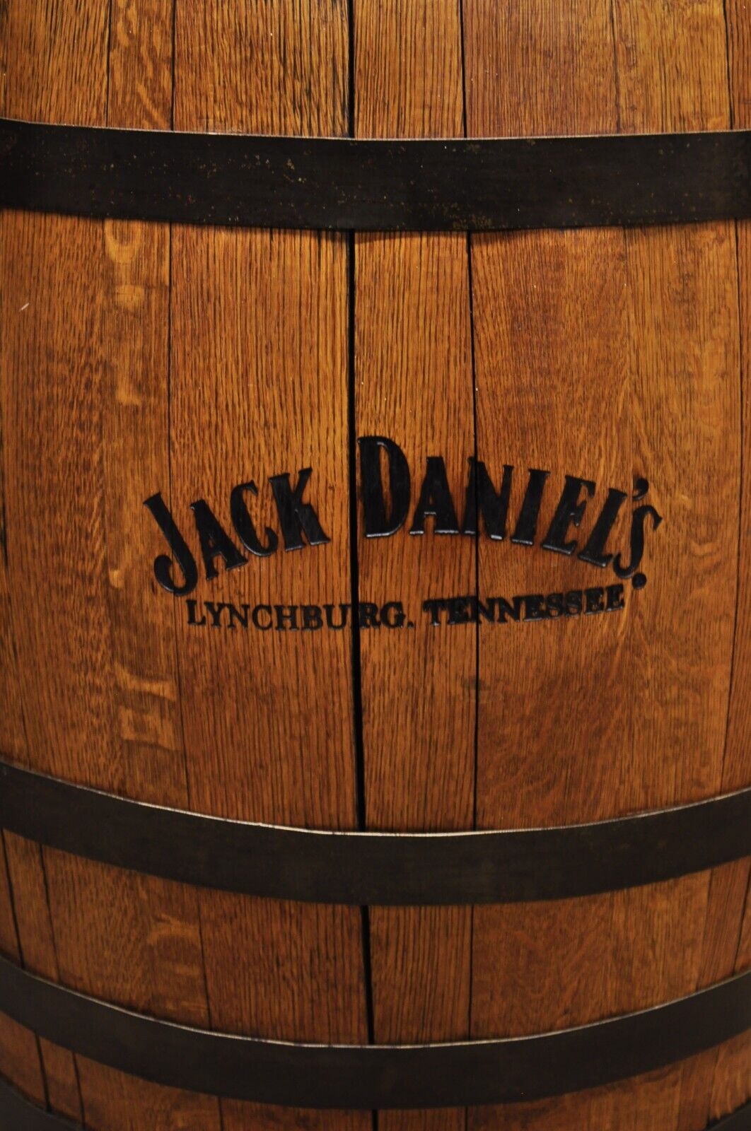 Jack Daniels Whiskey Barrel Engraved Oak Wood Metal Bands
