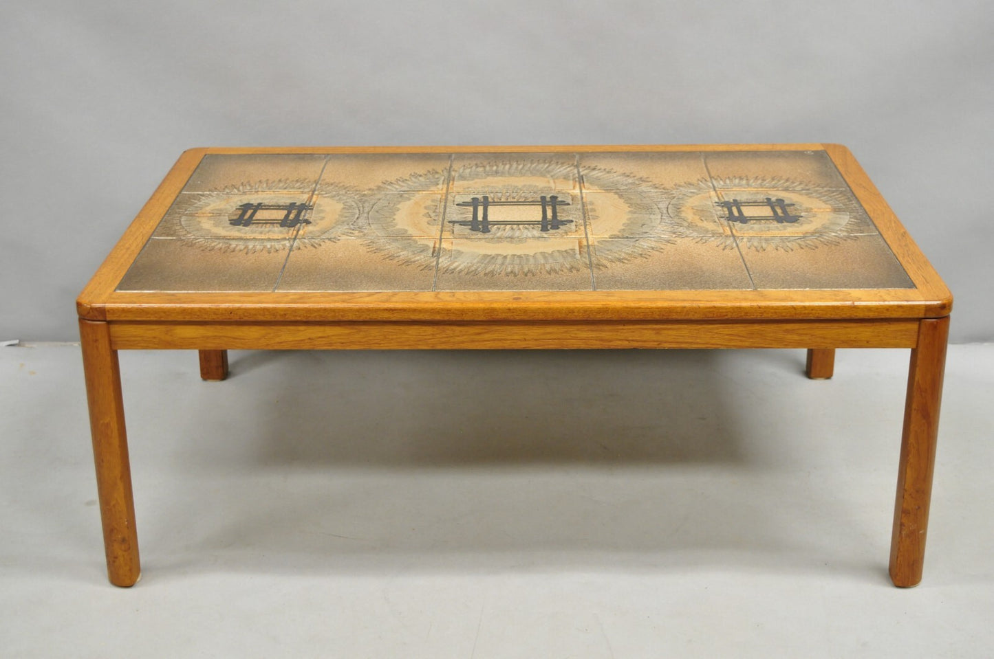 Johannes Andersen Mid Century Danish Modern Ceramic Tile Teak Wood Coffee Table