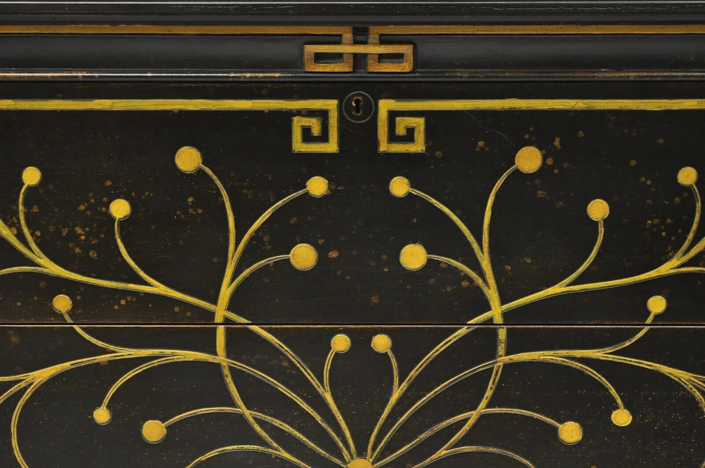 Regency Style Black Ebonized 2 Drawer Commode Dresser Chest by Decorative Crafts