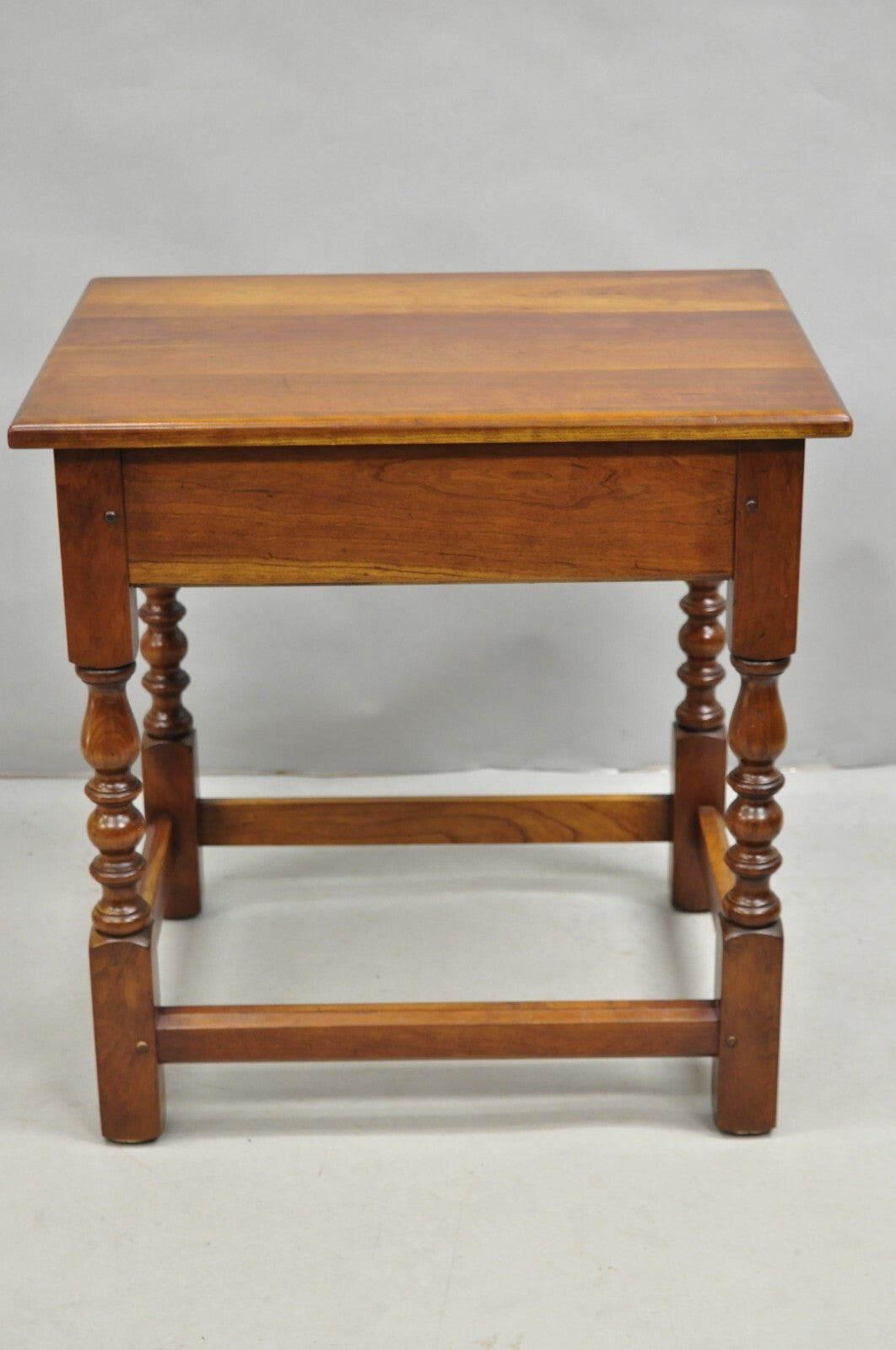 Antique L & J G Leopold Stickley Jacobean Cherry Wood One Drawer End Side Table