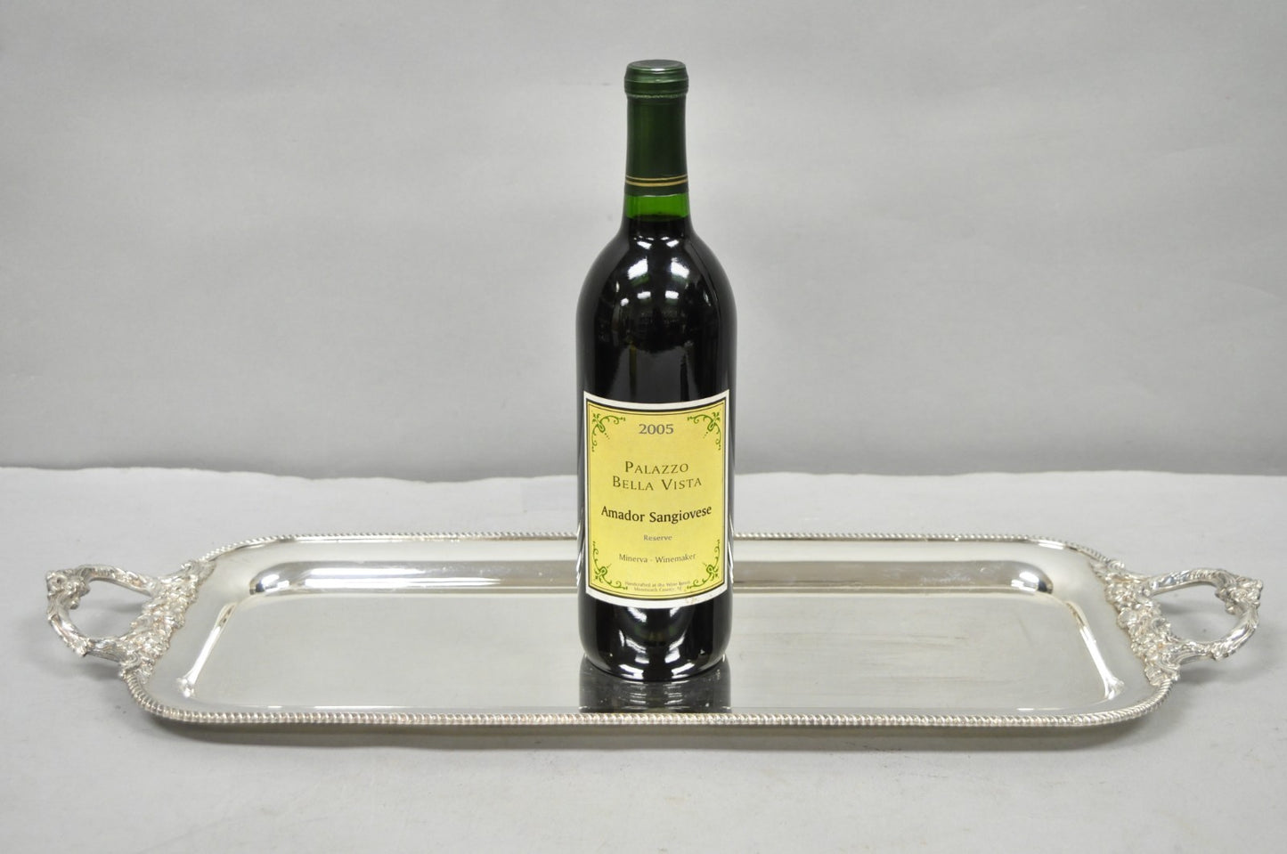Vintage Barker Ellis English Regency Narrow Silver Plated Serving Dish Bar Tray