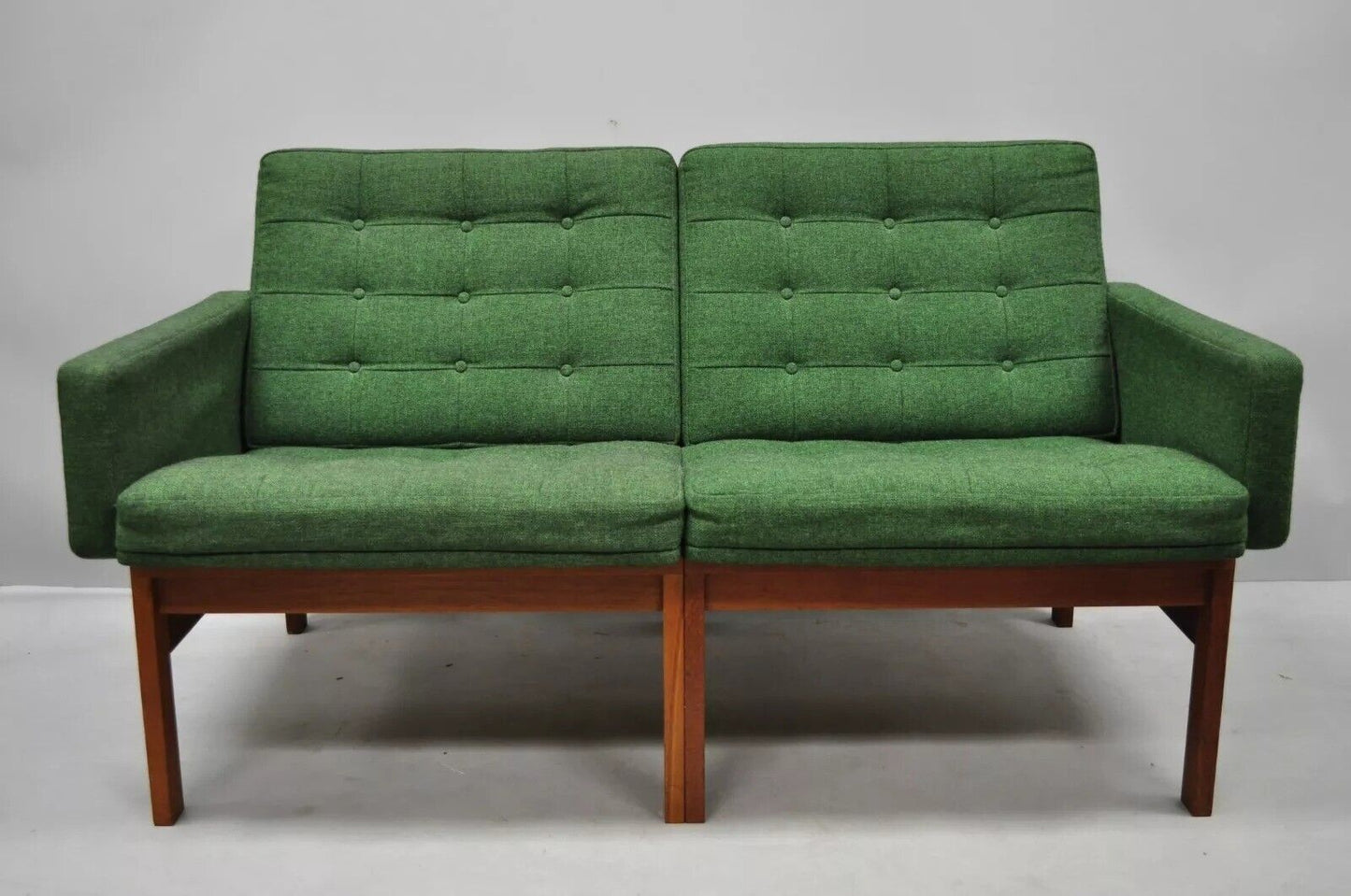 Gjerlov Knudsen & Torben Lind for France & Son Green Teak Moduline Loveseat Sofa