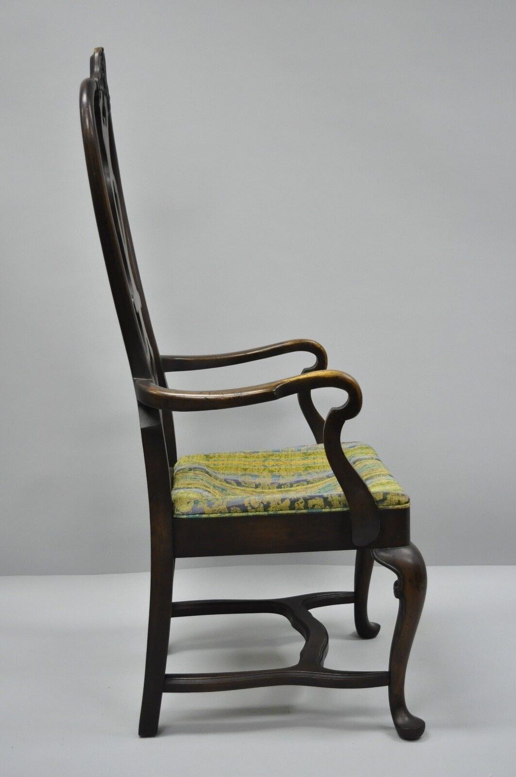 Vintage Italian Baroque Swedish Rococo Style High Back Dining Arm Chairs - Pair