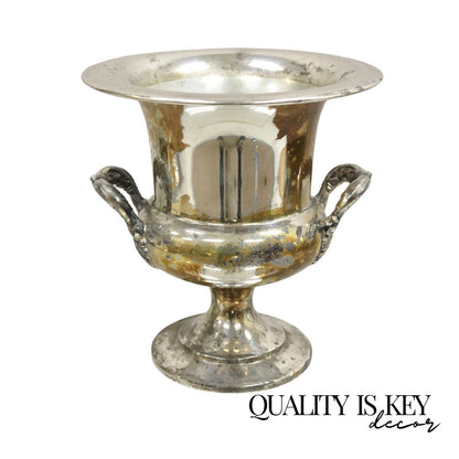 Vintage Trophy Cup Worn Silver Plated Champagne Chiller Ice Bucket by Bristol