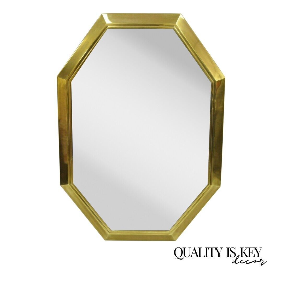 Mastercraft Brass Octagonal Frame Wall Mirror Attr. Bernhard Rohne