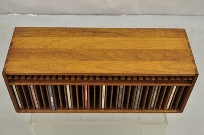 Vintage Kalmar Teak Wood Mid Century Modern 30 Slot CD Rack Holder Organizer (C)