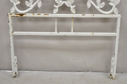 Vintage French Rococo Style Crown Branch & Leaf Twin Single Cast Iron Headboard