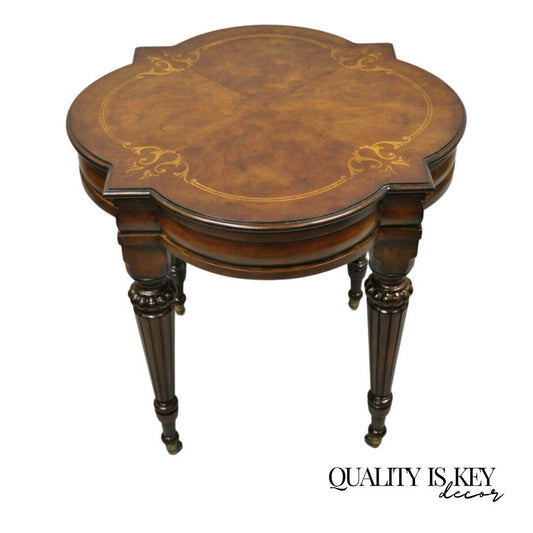 Ethan Allen Italian Mediterranean Style Marquetry Inlay Accent Side Center Table