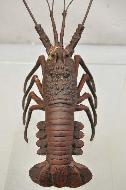 Vintage Meiji Japanese Style Cast Iron Metal Large Lobster Sculpture