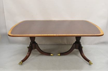 Ethan Allen 18th Century Collection Banded Mahogany Dining Room Table w 2 Leaves