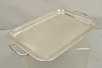 Antique English Edwardian Large Rectangular Silver Plated Serving Platter Tray