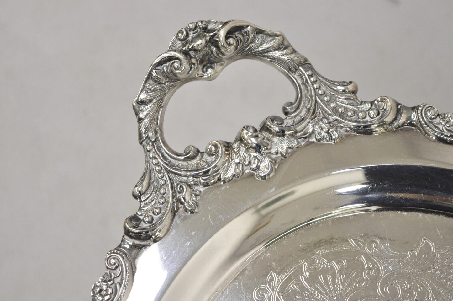 Vintage Baroque by Wallace 294F Oval Silver Plated Serving Platter Tray