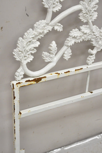 Vintage French Rococo Style Crown Branch & Leaf Twin Single Cast Iron Headboard