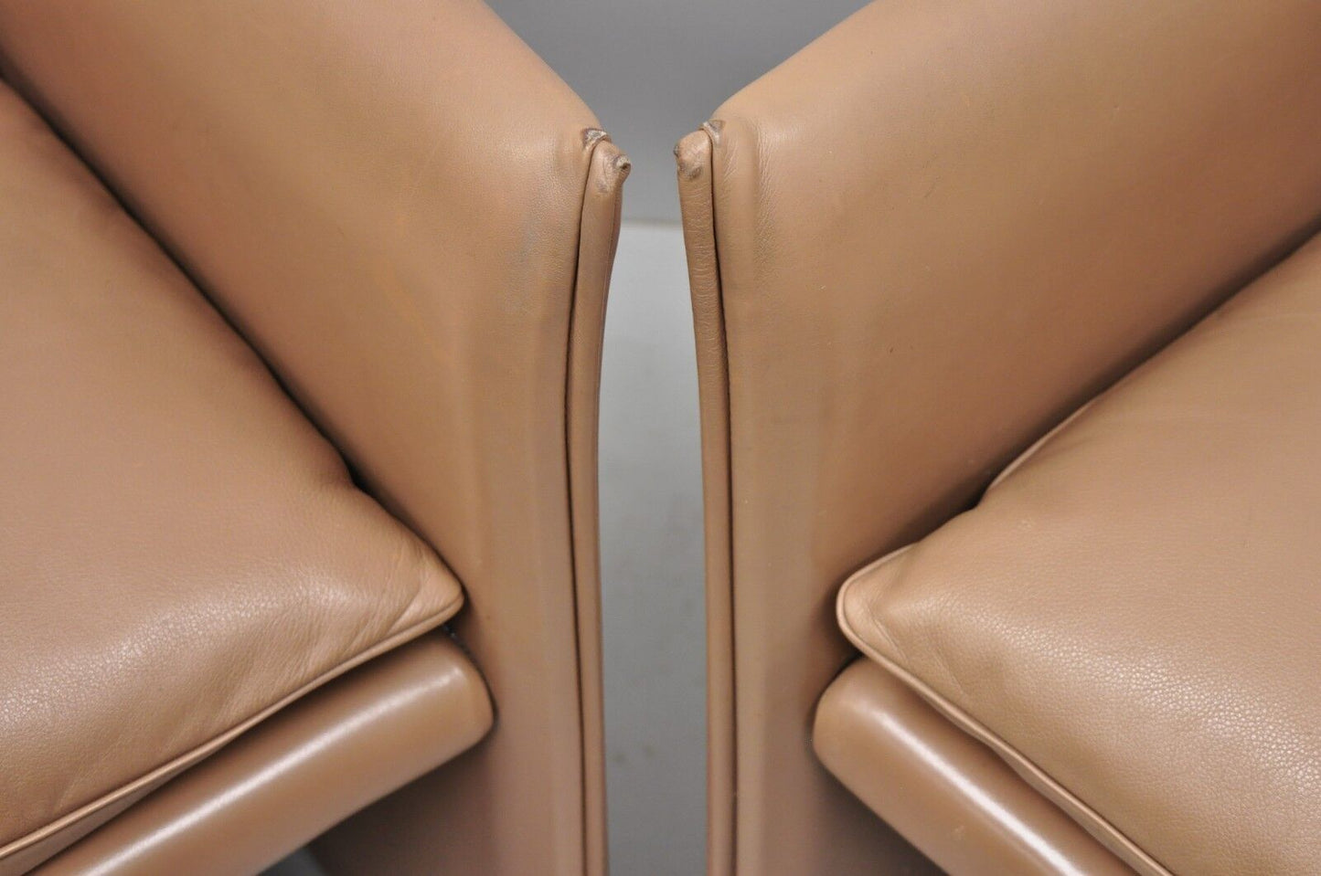 Mario Bellini for Cassina 401 Break Armchair Copper Leather Dining Chair - Set 6