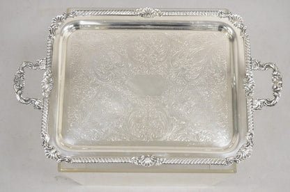 Vintage Sheffield England Victorian Style Silver Plated Serving Platter Tray